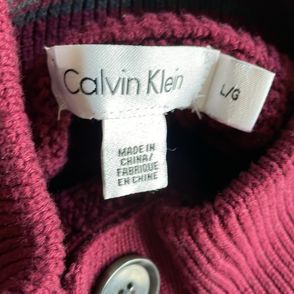 Calvin Klein Knit Merlot Sweater SzLG - Picture 8 of 9
